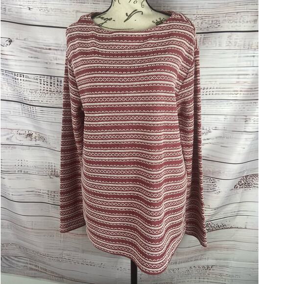 J Jill Knit Striped Sweater Womens Medium Boat Neck Long Sleeve Soft Red White - Picture 1 of 11